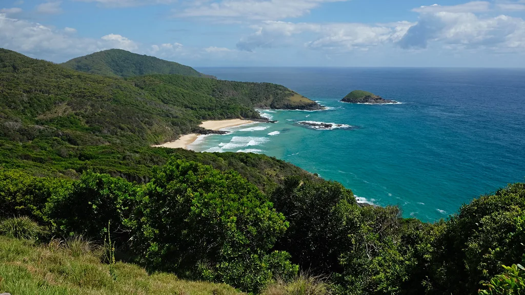 Scenic coastal highway winding along the NSW north coast